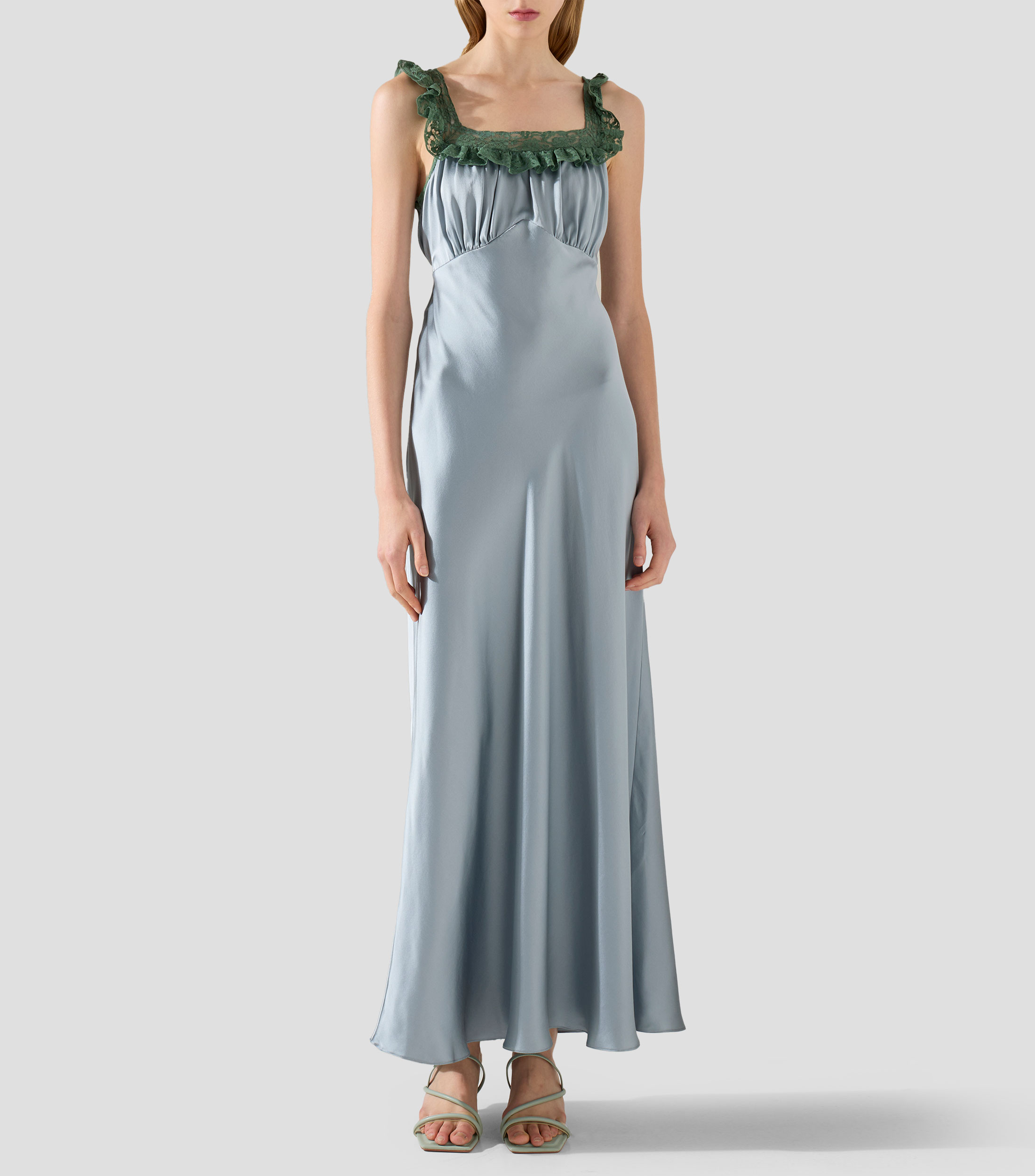 Vestido largo liso Mujer